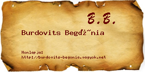 Burdovits Begónia névjegykártya
